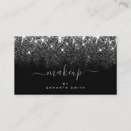 Makeup Artist Trendy Luminy Silver Glitzer Stars Visitenkarte
