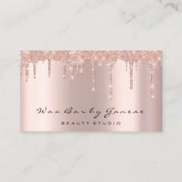 Makeup Artist Wax Lashes Glitzer Tropfen Rose Pink Visitenkarte