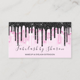 Makeup Artist White Lashes Pink Black Tropfens Visitenkarte