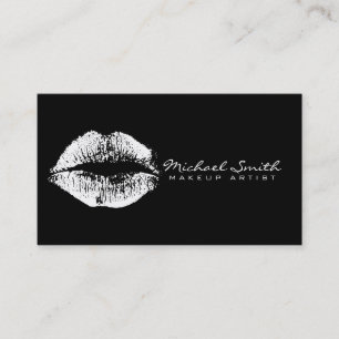 Makeup Artist White Lips Visitenkarte