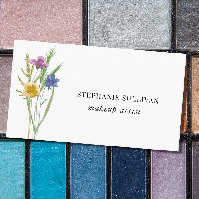 Makeup Artist Wildblume Business Card Visitenkarte (Von Creator hochgeladen)