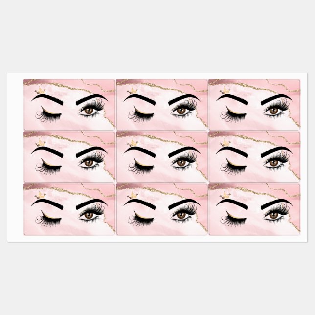 Makeup artist Wink Eye Beauty Blush Pink Agate Etiketten (Blatt)