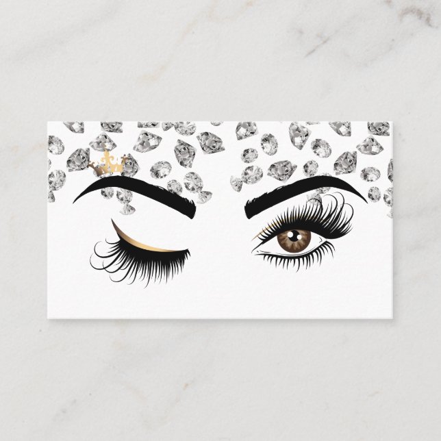 Makeup artist Wink Eye Beauty Salon Diamonds Visitenkarte (Vorderseite)