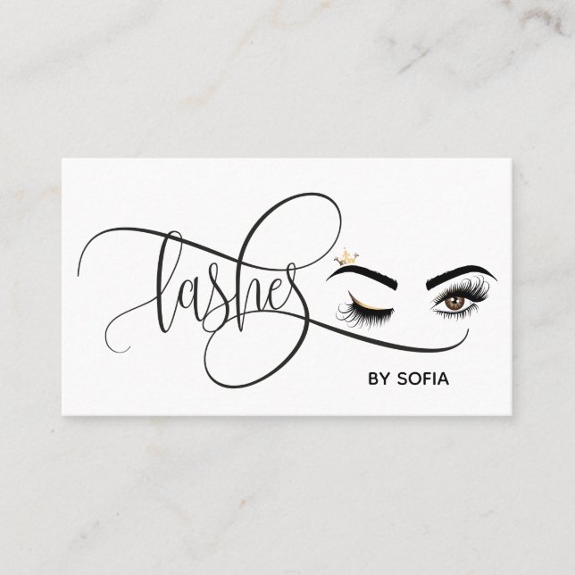 Makeup artist Wink Eye Beauty Salon Lash Extension Visitenkarte (Vorderseite)