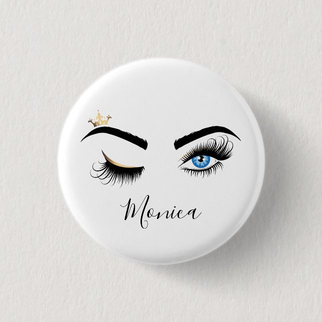 Makeup artist Wink Eye Blue Eye Beauty Salon Lash Button (Vorderseite)