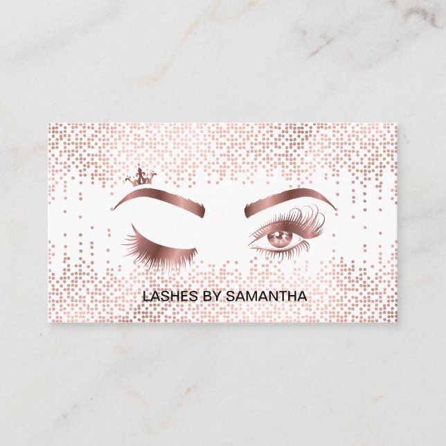 Makeup artist Wink Eye Gold Confetti Lashes Visitenkarte (Vorderseite)