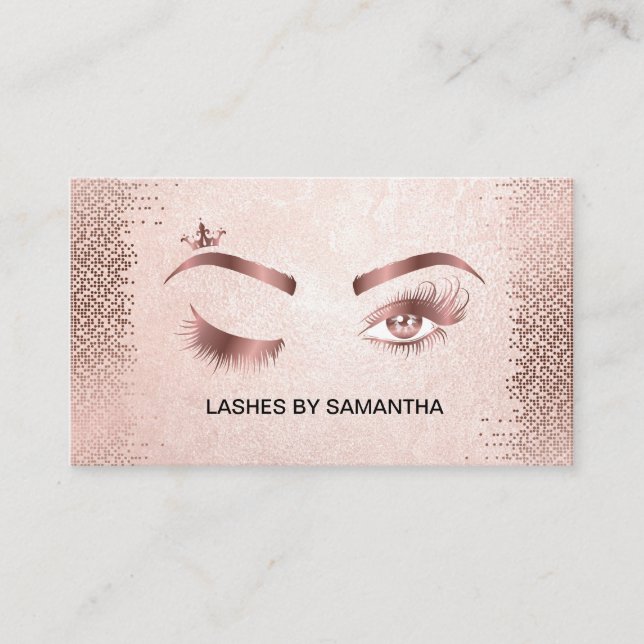Makeup artist Wink Eye Gold Confetti Lashes Visitenkarte (Vorderseite)
