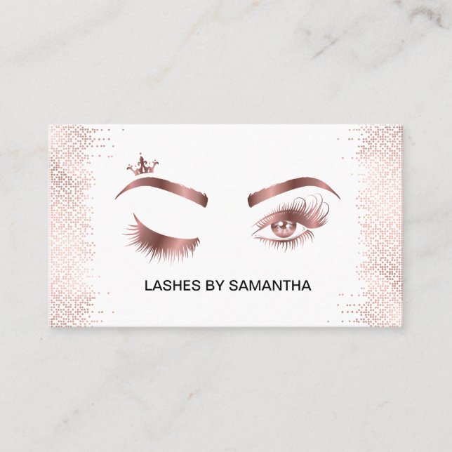 Makeup artist Wink Eye Gold Confetti Lashes Visitenkarte (Vorderseite)