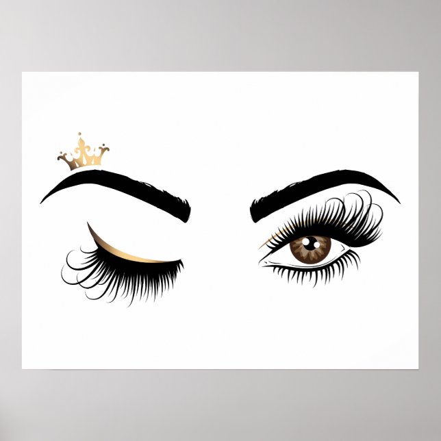 Makeup artist Wink Eye Queen Crown Lash Extension Poster (Vorne)