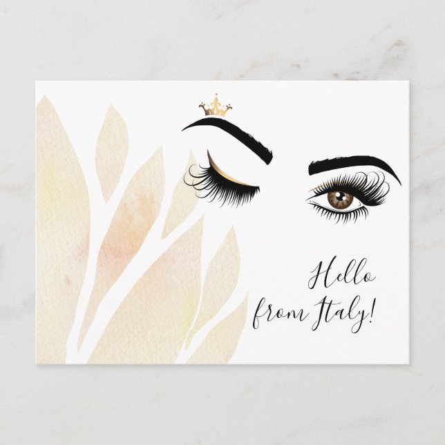 Makeup artist Wink Eye Queen Crown Lash Extension Postkarte (Vorderseite)