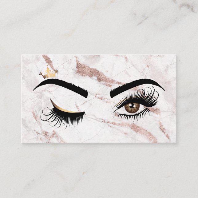 Makeup artist Wink Eye Rose Gold Marble Lashes Visitenkarte (Vorderseite)