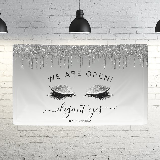 Makeup Artist Wir sind Open Glitzer Tropfen Augen  Banner (Von Creator hochgeladen)