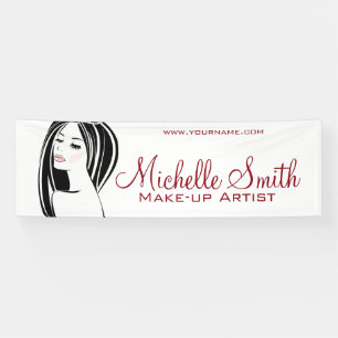 Makeup artist Woman konfrontiert lange Wimpern Bra Banner