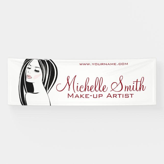 Makeup artist Woman konfrontiert lange Wimpern Bra Banner (Horizontal)