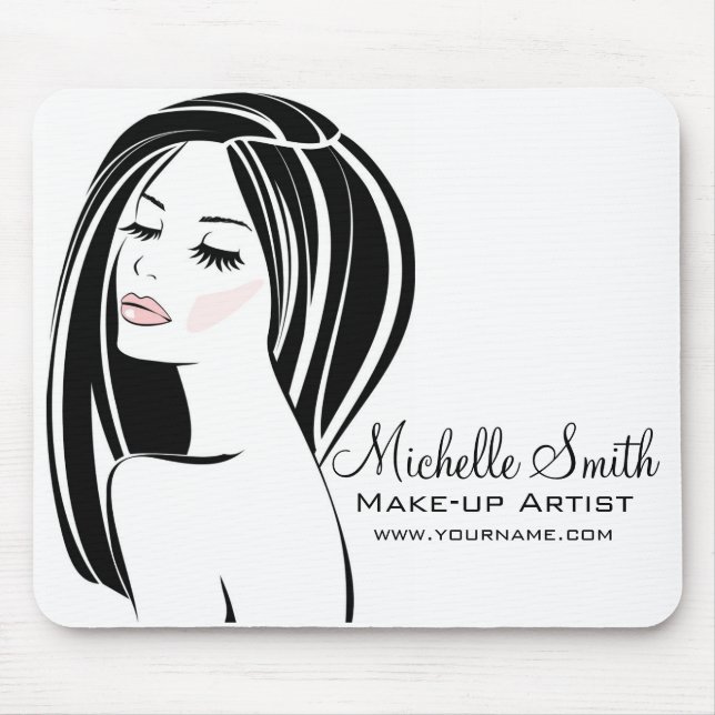 Makeup artist Woman konfrontiert lange Wimpern Bra Mousepad (Vorne)