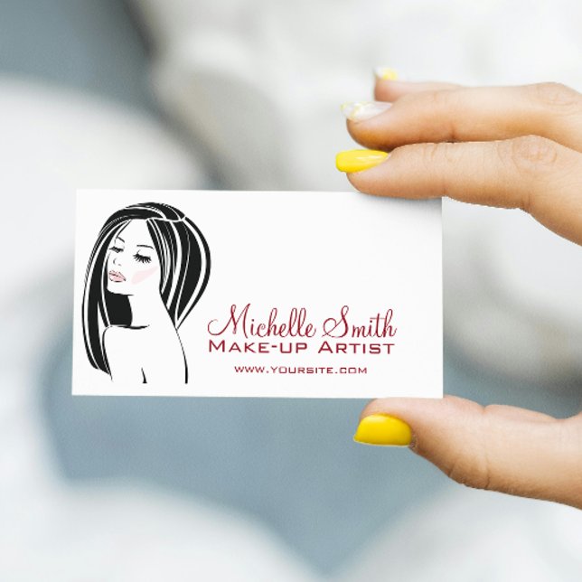Makeup artist Woman konfrontiert lange Wimpern Bra Visitenkarte (Von Creator hochgeladen)