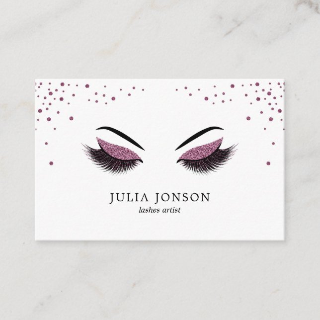 Makeup artistische Visitenkarte mit Glitzer-Effekt (Vorderseite)