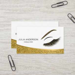 Makeup artistische Visitenkarte mit Glitzer-Effekt