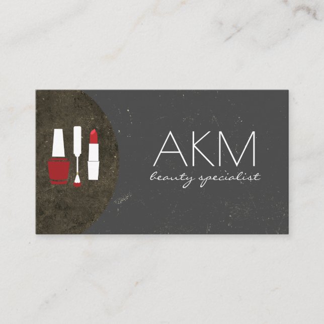 Makeup Artistry Monogram Hoch entwickelt Visitenkarte (Vorderseite)