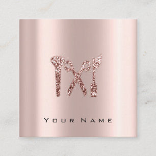 Makeup Beauty Blogger YouTuber Rose Logo Soziales Quadratische Visitenkarte