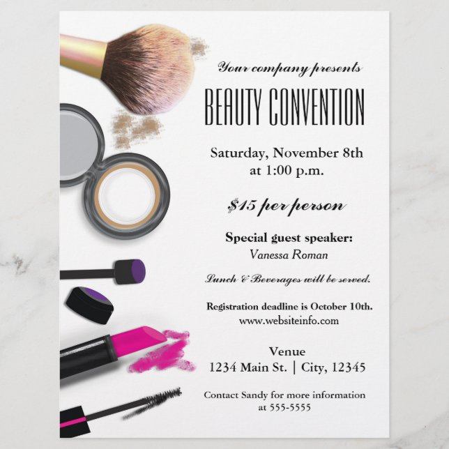 Makeup & Beauty Chic Glam Event Flyer Poster (Vorne)