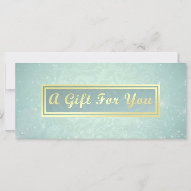 Makeup Beauty Salon Blue & Gold Geschenkgutschein (Vorderseite)