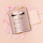 Makeup Beauty Salon Brown Glitzer Preisliste Lash Flyer<br><div class="desc">FlorenzK Luxus Schönheitssalon Sammlung</div>