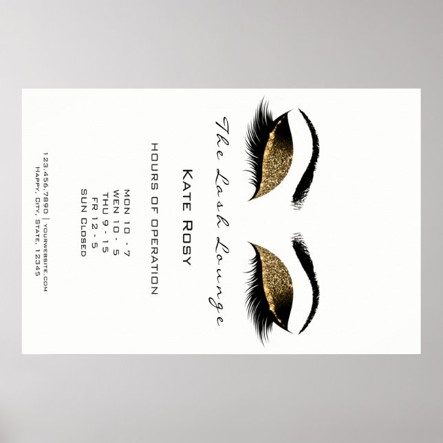 Makeup Beauty Salon Browns Schokolade Öffnungszeit Poster (Vorne)