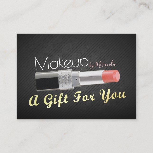 Makeup Beauty Salon Geschenkgutschein Chic Lipstic Rabattkarte (Vorderseite)
