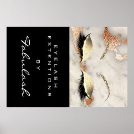 Makeup Beauty Salon Marmor Lash Name Copper Marmor Poster