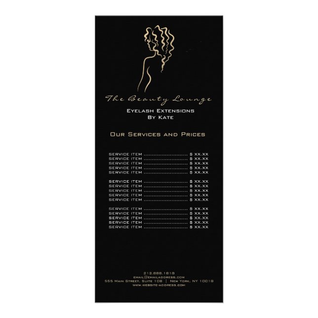Makeup Beauty Salon Name Black Wellness-Center Log Werbekarte (Vorne)