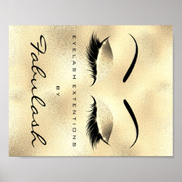 Makeup Beauty Salon Name Gold GlamGlitter Eyebrows Poster