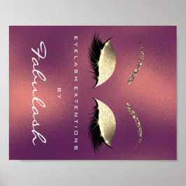 Makeup Beauty Salon Name Gold Lashes Kupfer Poster