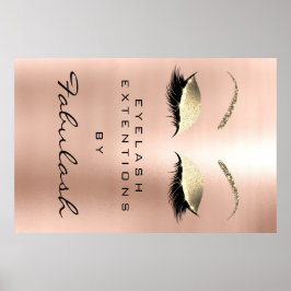 Makeup Beauty Salon Name Rose Gold Pink Augenbraue Poster