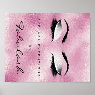 Makeup Beauty Salon Name Silberner Glitzer Rosa Poster