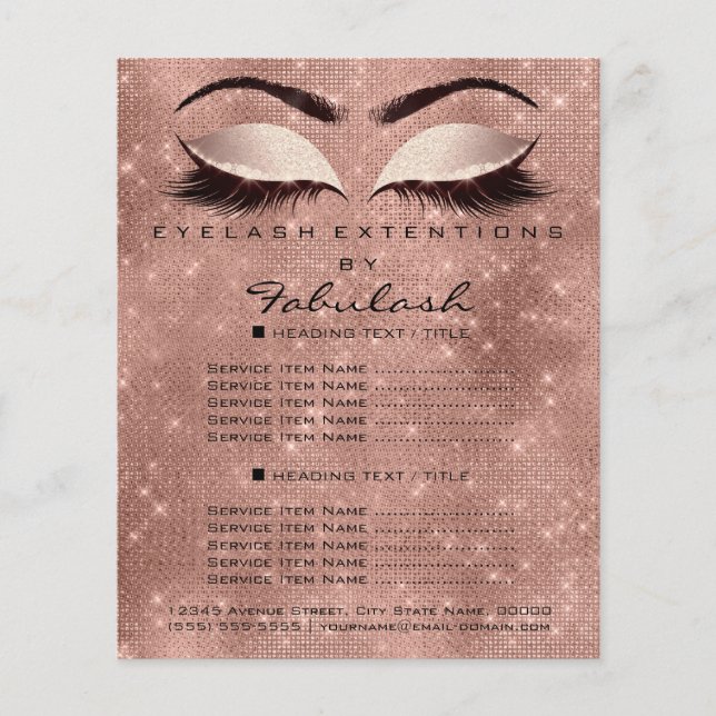 Makeup Beauty Salon Park Glitzer Flyer Blush Lash (Vorne)
