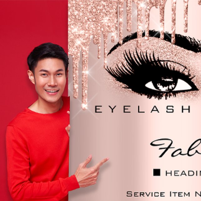 Makeup Beauty Salon Pink Glitzer Flyer Eyelashes (Makeup Beauty Salon Pink Glitter Flyer Eyelashes)