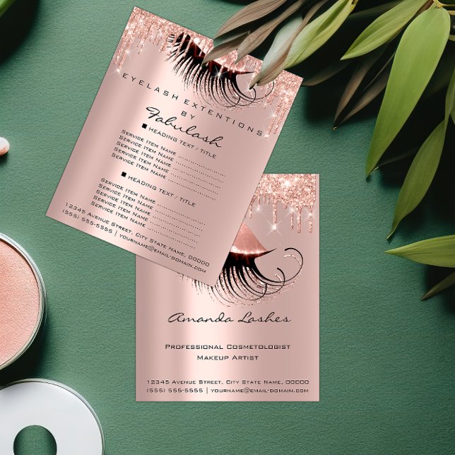 Makeup Beauty Salon Pink Glitzer Flyer Park Rose (Makeup Beauty Salon Pink Glitter Flyer Spark Rose)