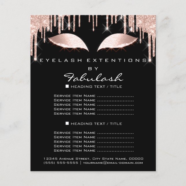 Makeup Beauty Salon Pink Glitzer Flyer Spark Schwa (Vorne)
