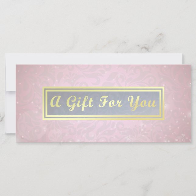 Makeup Beauty Salon Pink & Gold Geschenkgutschein (Vorderseite)