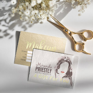 Makeup Beauty Salon Pink & Gold Geschenkgutschein Rabattkarte