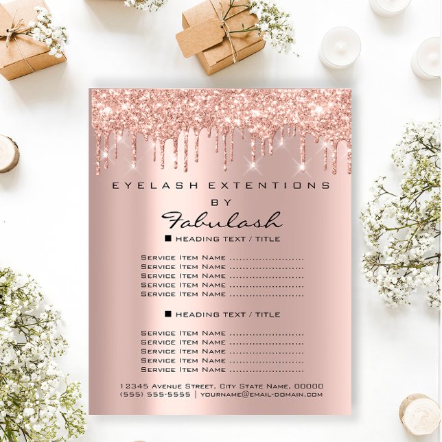 Makeup Beauty Salon Rose Glitzer Flyer Park Tropfe (Makeup Beauty Salon Rose Glitter Flyer Spark Drips)