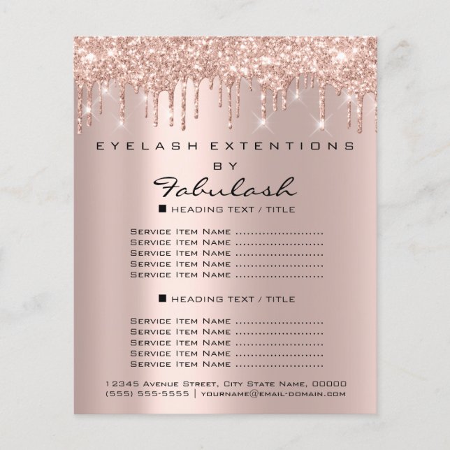 Makeup Beauty Salon Rose Glitzer Flyer Tropfen 2 S (Vorne)