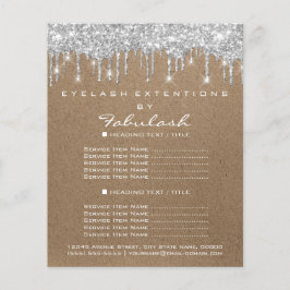 Makeup Beauty Salon Silber Tropfen Kraft Rustikal Flyer