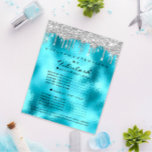 Makeup Beauty Salon Silver Glitzer Blu Tropfen Flyer<br><div class="desc">FlorenceK Luxus-Beauty-Salon-Sammlung</div>