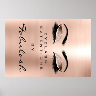Makeup Beauty Salon Waxing Gold Glam Pink Augenbra Poster