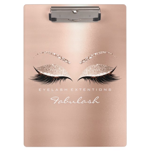 Makeup Beauty Studio Lashes Rose Gold White Klemmbrett (Vorderseite)