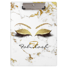 Makeup Beauty Studio Lashes White Marble Gold Klemmbrett