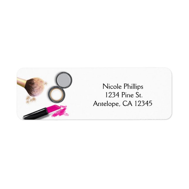 Makeup Beauty White Glam Chic Adressbezeichnungen (Vorne)