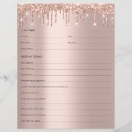 Makeup Bridal Consulting Form Rose Tropfen Glitzer Flyer